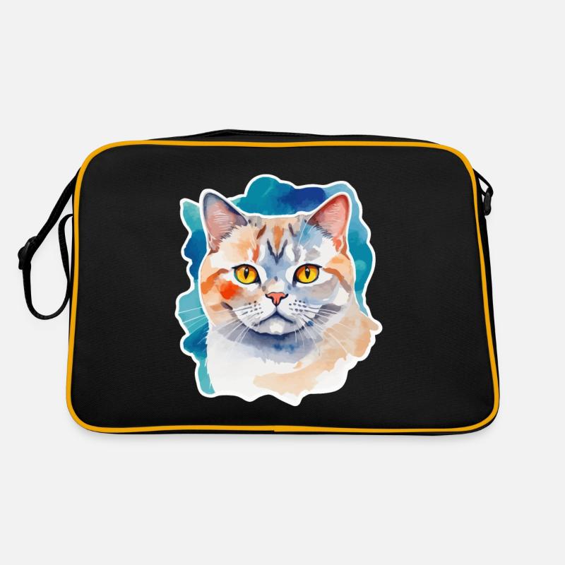 Aquarelle British Shorthair Sac Retro