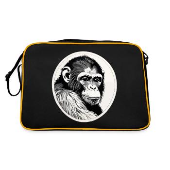 Monkey Watercolors - Retro Bag - black/gold - Back