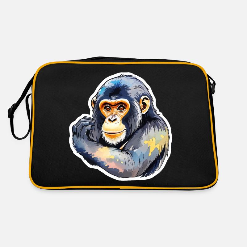 Aquarelles de singe Sac Retro