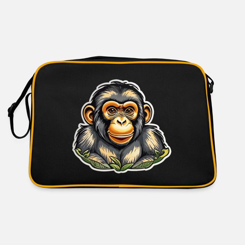 Monkey Watercolors Retro Bag