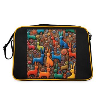 Surreal Pop Animals 10 - Retro Bag - black/gold - Back