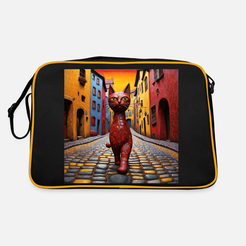 Surreale Pop-Tiere 7 Katze Retro Tasche