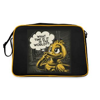Déclaration réfléchie de canard de canard en plastique jaune - Sac Retro - noir/or - Dos