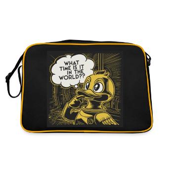 Déclaration réfléchie de canard de canard en plastique jaune - Sac Retro - noir/or - Dos