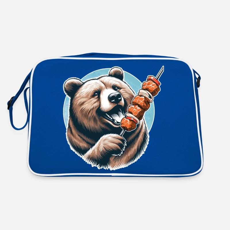 Schaschlik Fleischspieß Bär Geschenk Retro Tasche