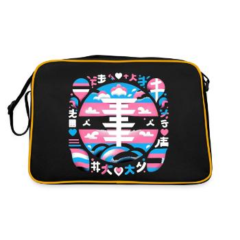 Neo-Tokio-Pop-Wellen - Retro Tasche - Schwarz/Gold - Hinten