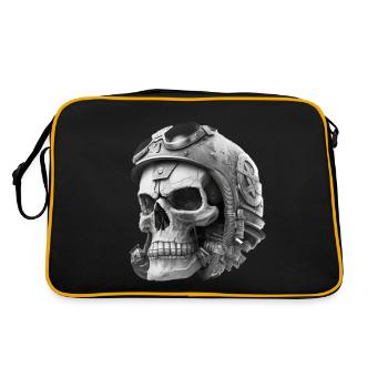 Crâne avec casque - Sac Retro - noir/or - Dos