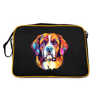 Saint Bernard chien race aquarelle dessin animé Kawaii - Sac Retro - noir/or - Dos
