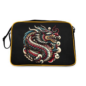 Majestic Oriental Dragon - Retro Bag - black/gold - Back