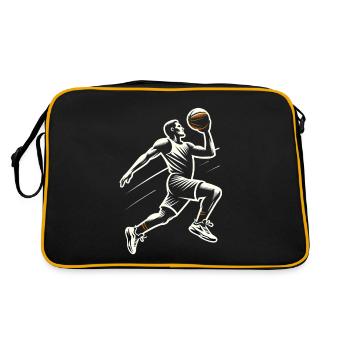 Joueur de basket-ball dynamique - Sac Retro - noir/or - Dos
