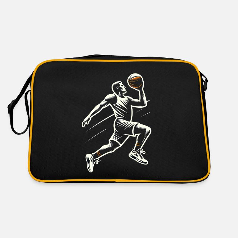 Dynamischer Basketballspieler Retro Tasche