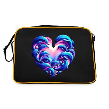 Fusion de coeur d’amour de dauphin - Sac Retro - noir/or - Dos