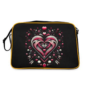 Heart Swirl Romance - Retro Bag - black/gold - Back