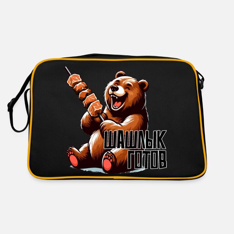Sweet bear shish kebab is ready delicious grilling Retro Bag