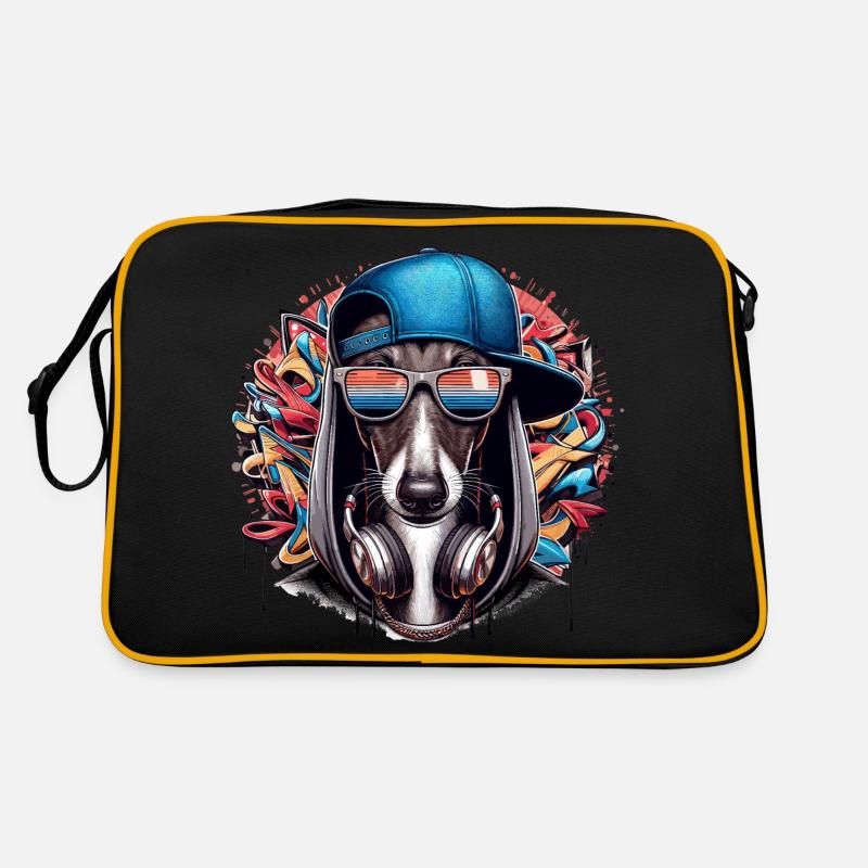 Cadeau de graffiti de chien Greyhound Gangsta Sac Retro