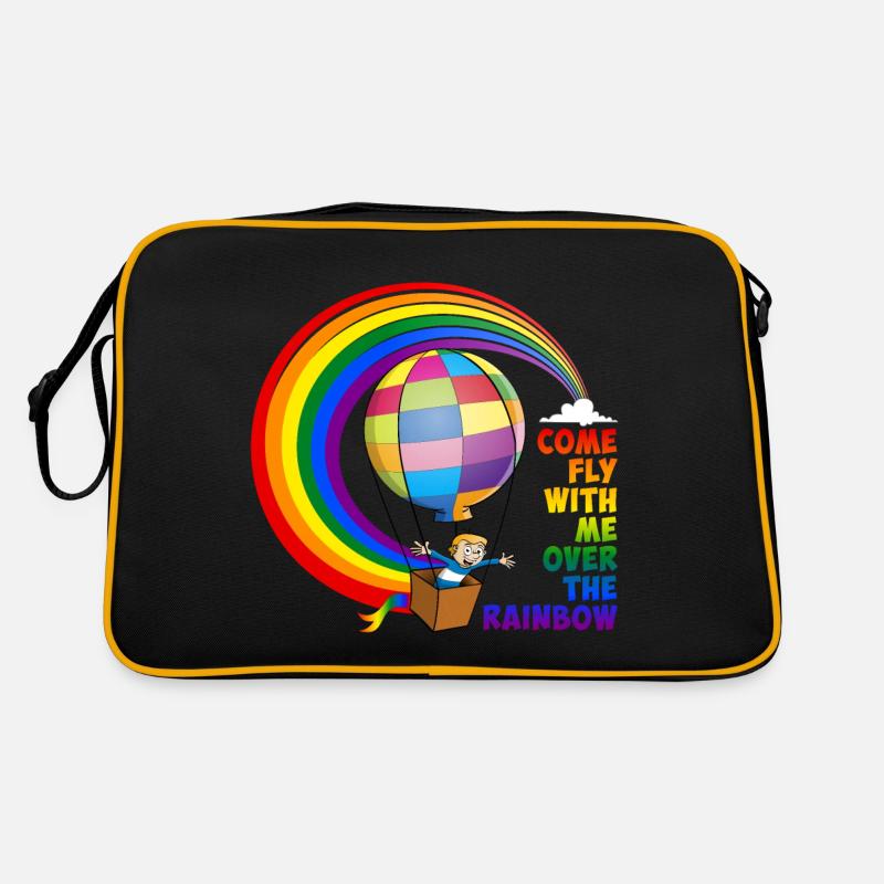 Volez avec moi au-dessus de l’arc-en-ciel. Sac Retro