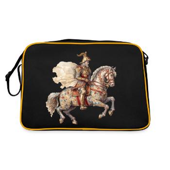 Chevalier à cheval, Moyen Âge - Sac Retro - noir/or - Dos