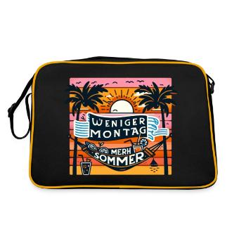 Summer vibes (Less Monday, more summer) - Retro Bag - black/gold - Back