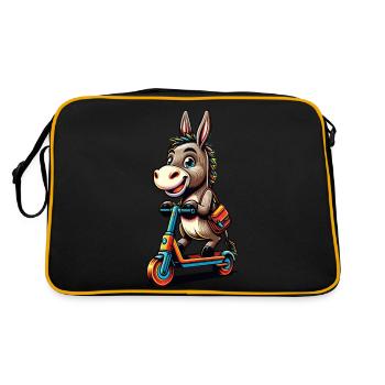 Cheeky Donkey on Tour (Colorful Design) - Retro Bag - black/gold - Back