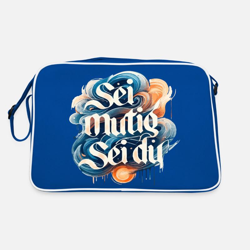 Sei mutig sei du Gross Retro Tasche