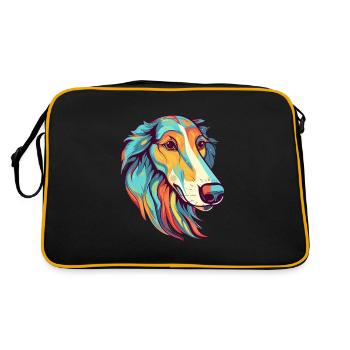 Silken Windhound Chien Race Aquarelle Dessin Animé Kawa - Sac Retro - noir/or - Dos