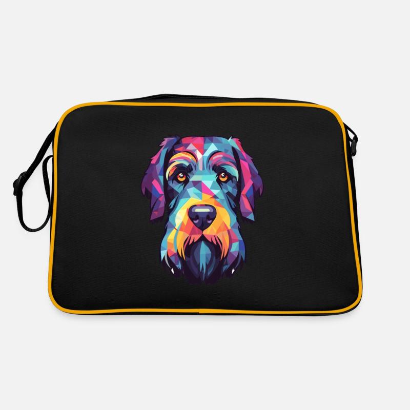 Schnauzer géant race de chien aquarelle dessin animé Kawai Sac Retro