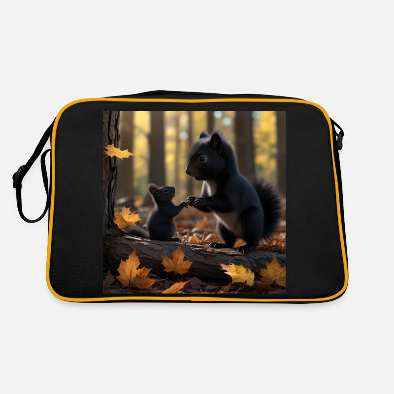 Mutter Eichhörnchen und ihr Baby Kanada Retro Tasche
