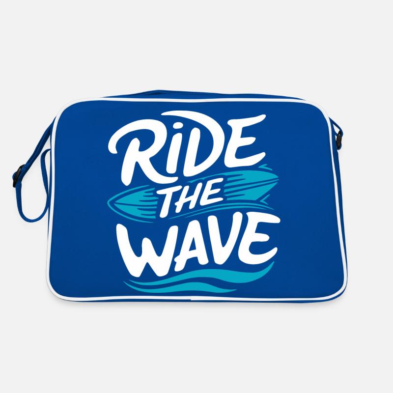 Ride the wave Surfing Surfboard Summer Holiday Retro Bag