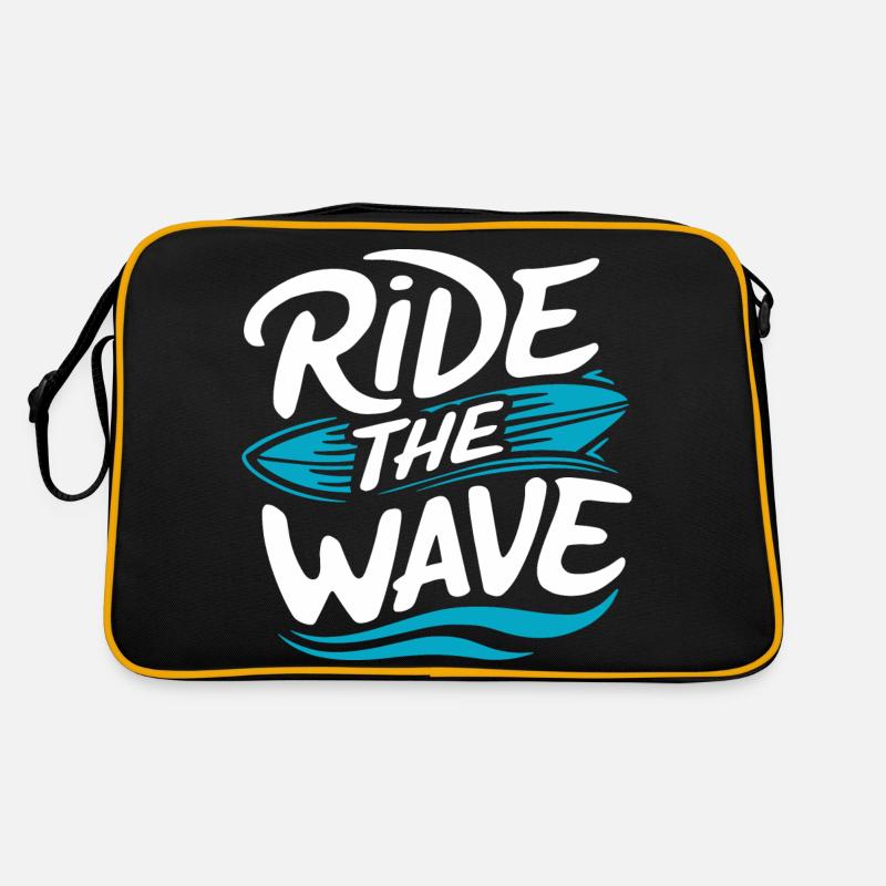 Ride the wave Surfing Surfboard Summer Holiday Retro Bag
