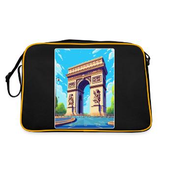 Arc de Triomphe Paris France Vintage Poster de voyage - Sac Retro - noir/or - Dos