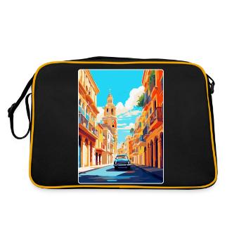 Valencia Spanien Vintage Reiseplakat Souvenir WPA - Retro Tasche - Schwarz/Gold - Hinten