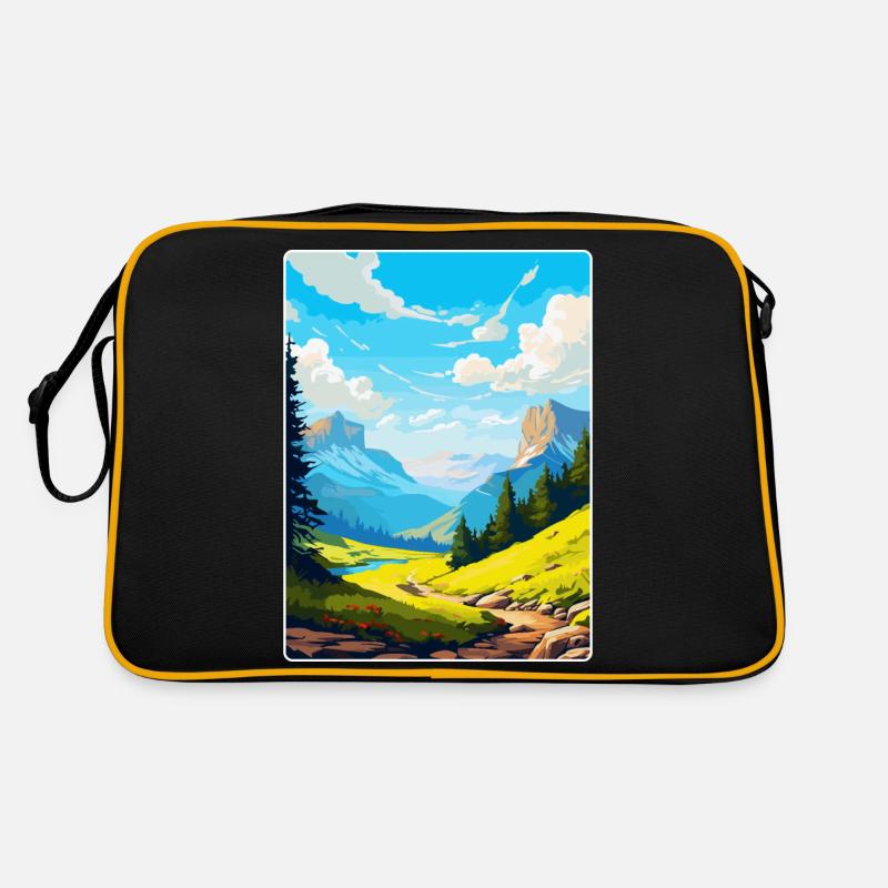 Parc national d’Ordesa et du Mont-Perdu Espagne Affiche - Sac Retro - noir/or