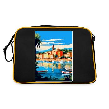Saint Tropez France Affiche de voyage vintage souvenir - Sac Retro - noir/or - Dos
