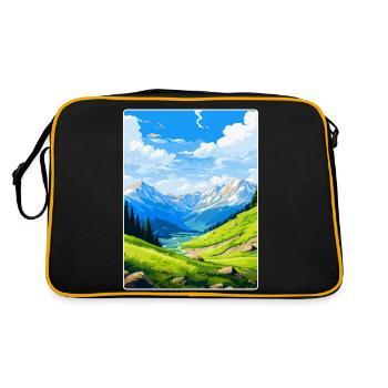 Pyrenäen-Nationalpark Frankreich Reiseplakat WPA - Retro Tasche - Schwarz/Gold - Hinten