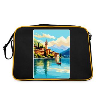 Lac de Côme Italie Affiche de voyage vintage Souvenir WPA - Sac Retro - noir/or - Dos