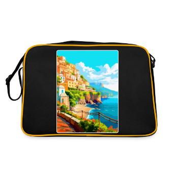 Amalfi Italy Vintage Travel Poster WPA Souvenir - Retro Bag - black/gold - Back