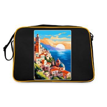 Amalfi Italy Vintage Travel Poster WPA Souvenir - Retro Bag - black/gold - Back