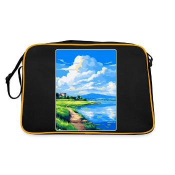 Lac de Bracciano Italie Affiche de voyage vintage WPA Art - Sac Retro - noir/or - Dos