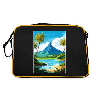Bora Polynésie française Affiche de voyage vintage - Sac Retro - noir/or - Dos
