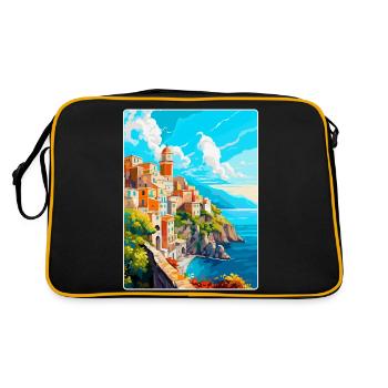 Amalfi Italy Vintage Travel Poster WPA Souvenir - Retro Bag - black/gold - Back