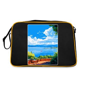 Lac de Bracciano Italie Affiche de voyage vintage WPA Art - Sac Retro - noir/or - Dos