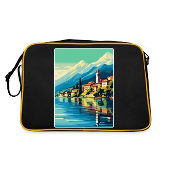 Lac de Côme Italie Affiche de voyage vintage Souvenir WPA - Sac Retro - noir/or - Dos