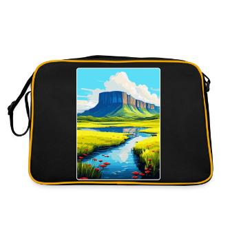 Ben Bulben Irland UK Vintage Reiseposter WPA - Retro Tasche - Schwarz/Gold - Hinten