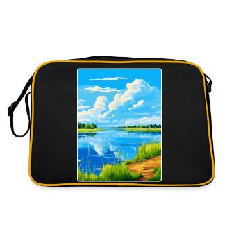 Lac de Lacanau France Poster de voyage vintage souvenir - Sac Retro - noir/or - Dos