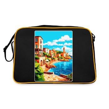 Costa Brava Spanien Vintage Reiseplakat Souvenir - Retro Tasche - Schwarz/Gold - Hinten