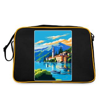 Comer See Italien Vintage Reiseplakat Souvenir WPA - Retro Tasche - Schwarz/Gold - Hinten