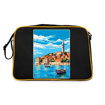 Koper Slovénie Affiche de voyage vintage Souvenir WPA - Sac Retro - noir/or - Dos