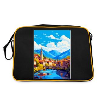 Sarajevo Bosnia Herzegovina Vintage Travel Poster - Retro Bag - black/gold - Back