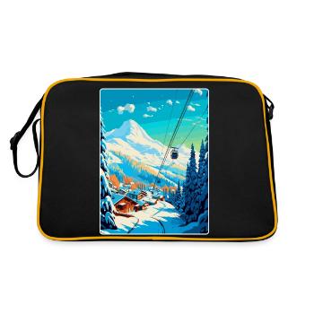 Meribel France Vintage Travel Poster Souvenir WPA - Retro Bag - black/gold - Back
