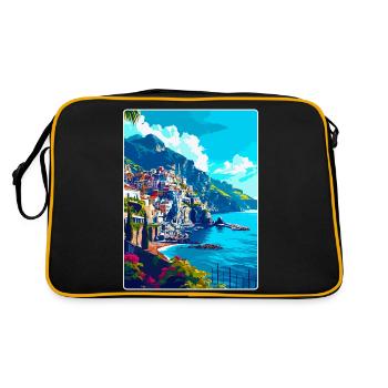Amalfi Italy Vintage Travel Poster WPA Souvenir - Retro Bag - black/gold - Back